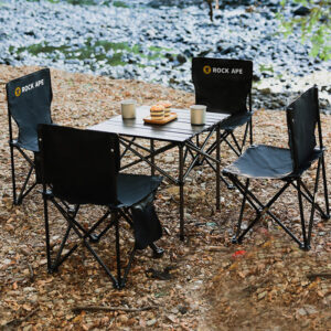 aluminum alloy egg roll table set (one table with four chairs)